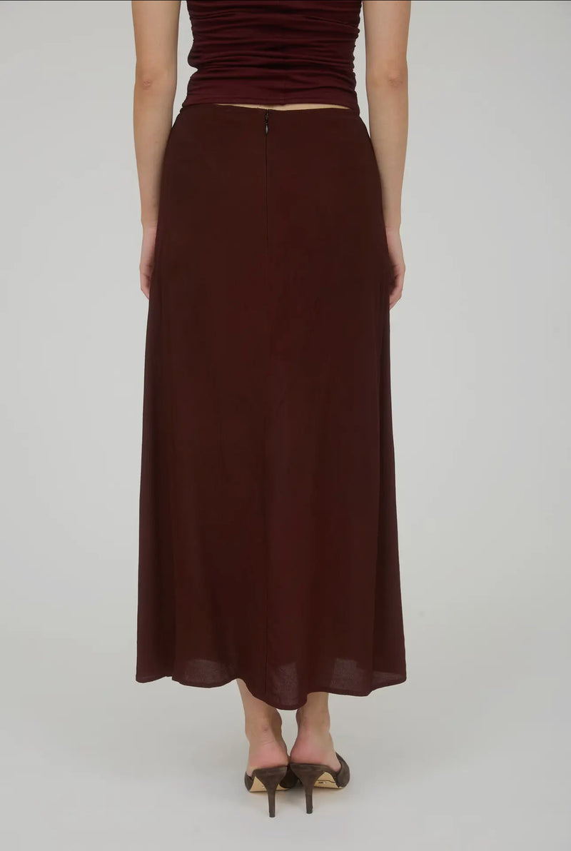 SIENNA SIDE SLIT MIDI SKIRT