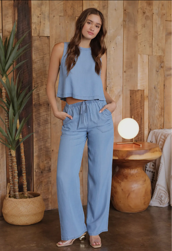 TORIE CHAMBRAY PANTS