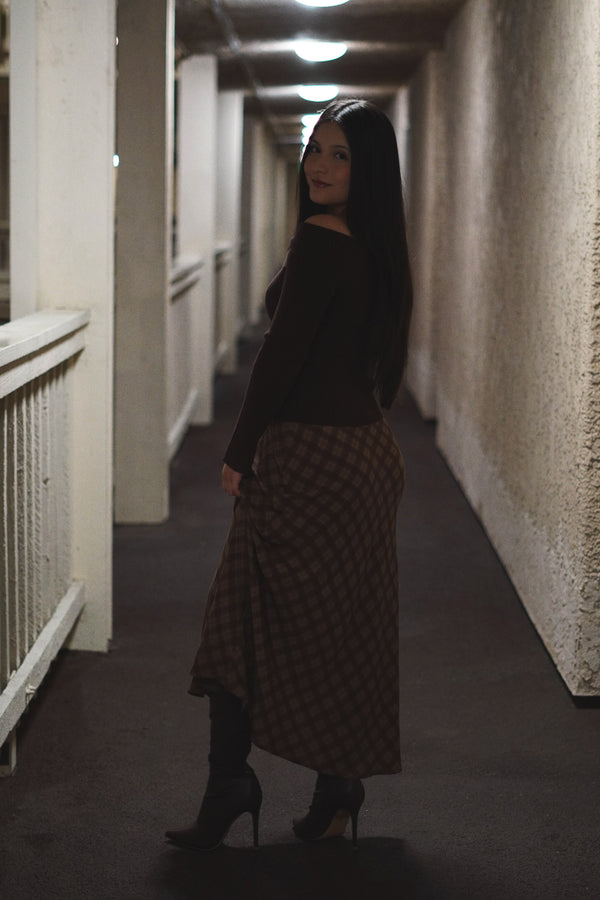 WILLOW PLAID MIDI SKIRT