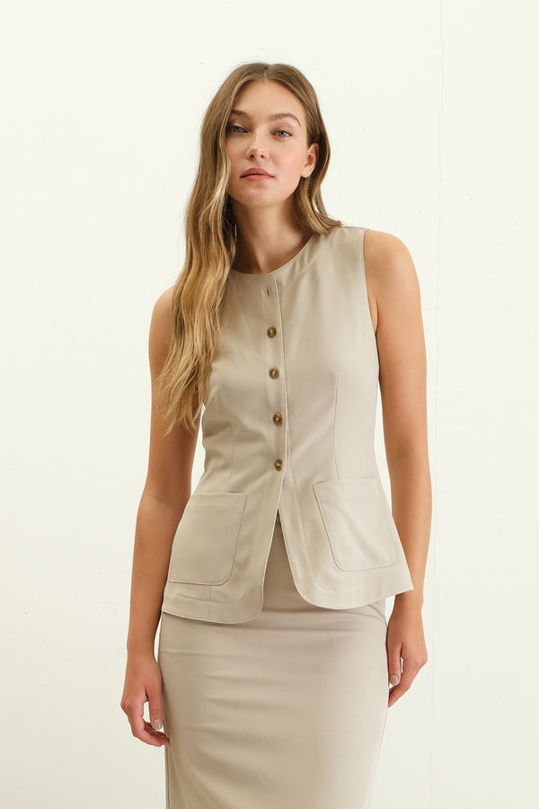 ELIANA BUTTON FRONT VEST