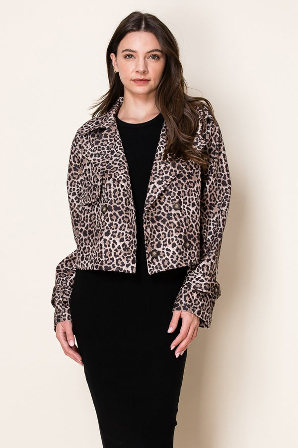 FRANCESCA LEOPARD TRENCH JACKET