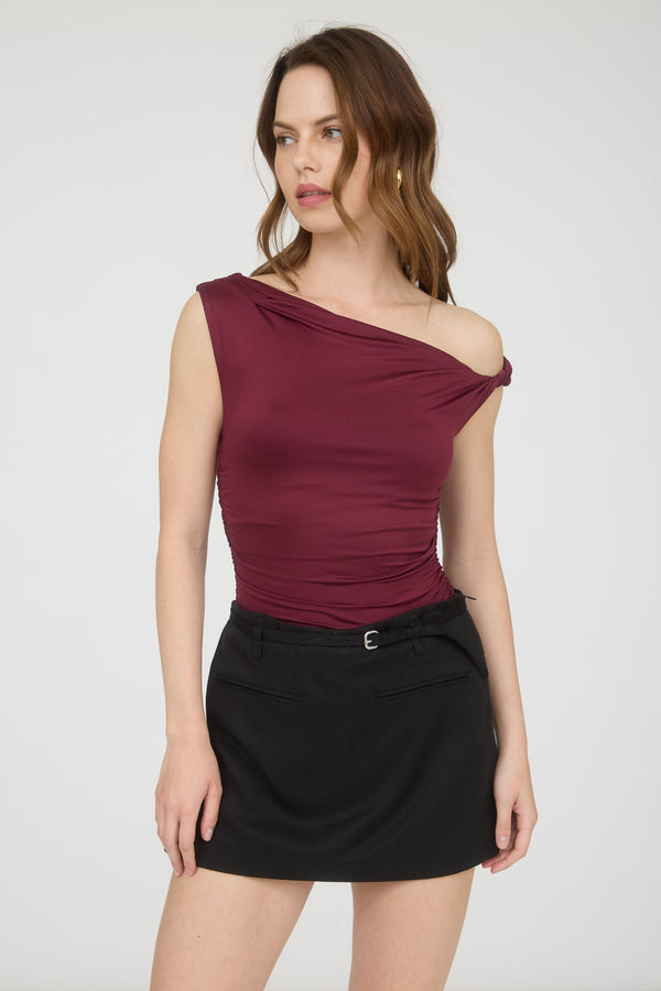 BETTY KNIT TOP (BURGUNDY)