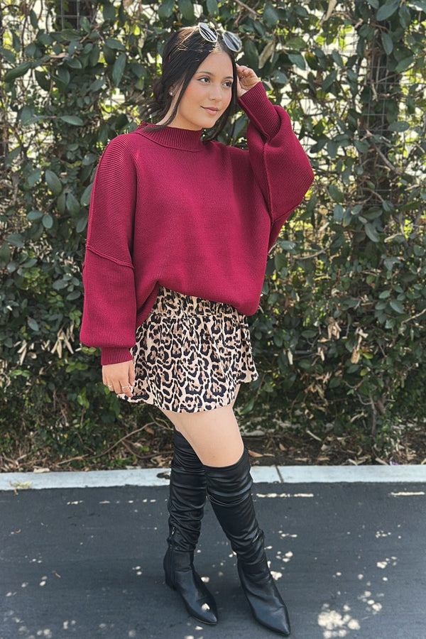 SAVANNAH OVERSIZED SWEATER (CABERNET)