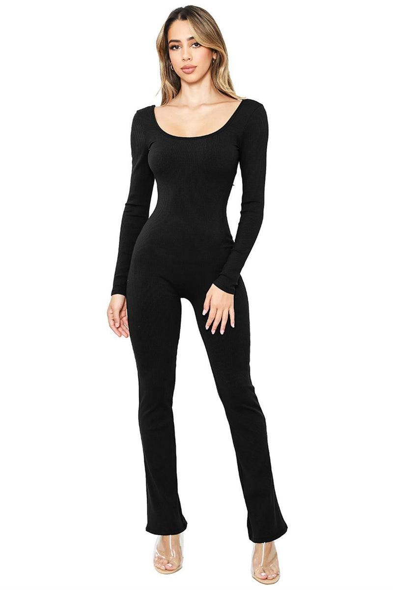 DEBBIE FLARE UNITARD (BLK)