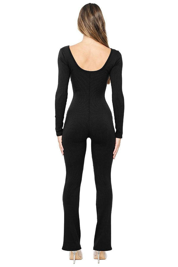 DEBBIE FLARE UNITARD (BLK)