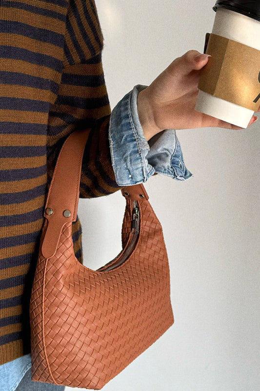 ZOE WOVEN WEAVE SHOULDER BAG