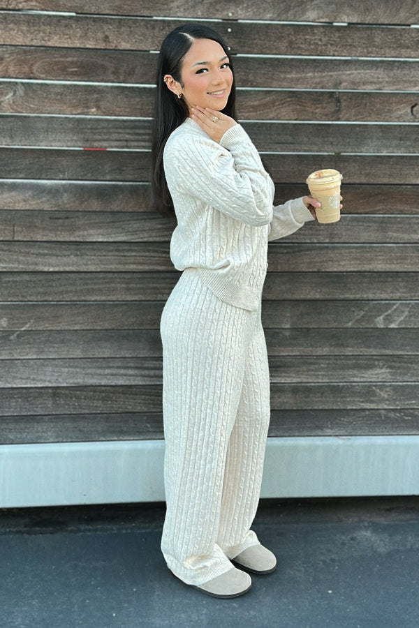 ASPEN CARDIGAN & PANTS SET (OATMILK)