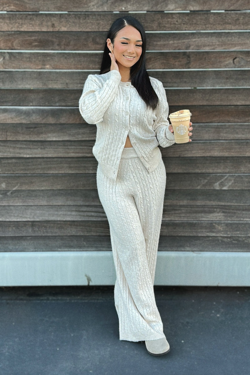 ASPEN CARDIGAN & PANTS SET (OATMILK)