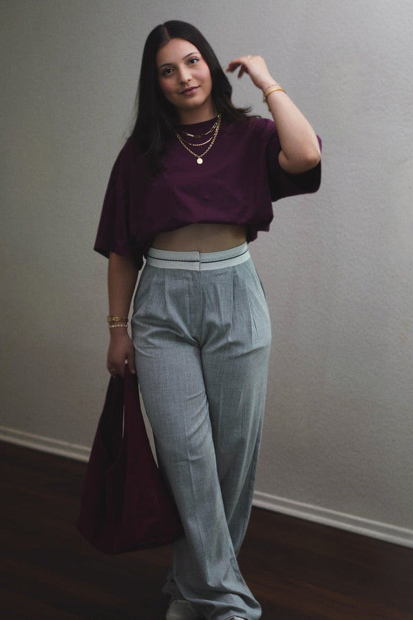 LAURA CONTARST WAIST TROUSERS