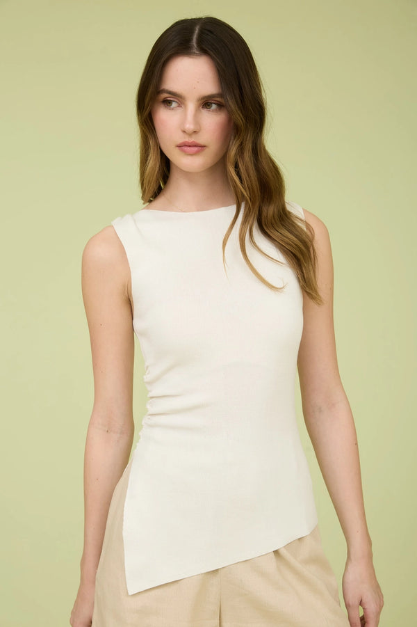 EVELYN ASYMMETRICAL KNIT TOP
