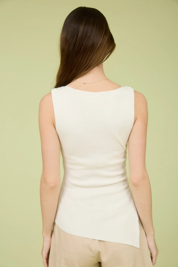 EVELYN ASYMMETRICAL KNIT TOP
